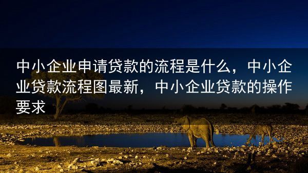 中小企业申请贷款的流程是什么，中小企业贷款流程图最新，中小企业贷款的操作要求