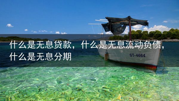 什么是无息贷款，什么是无息流动负债，什么是无息分期