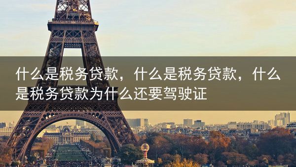 什么是税务贷款，什么是税务贷款，什么是税务贷款为什么还要驾驶证