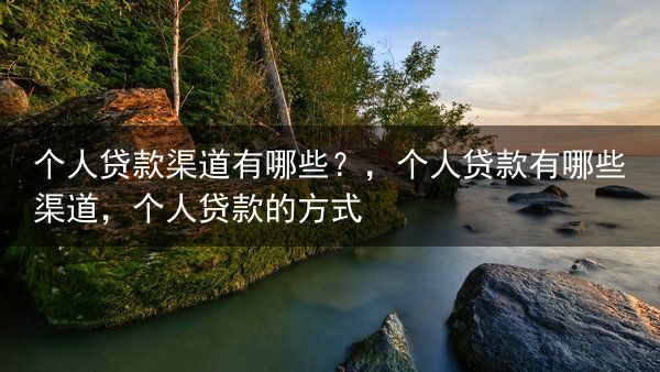 个人贷款渠道有哪些？，个人贷款有哪些渠道，个人贷款的方式