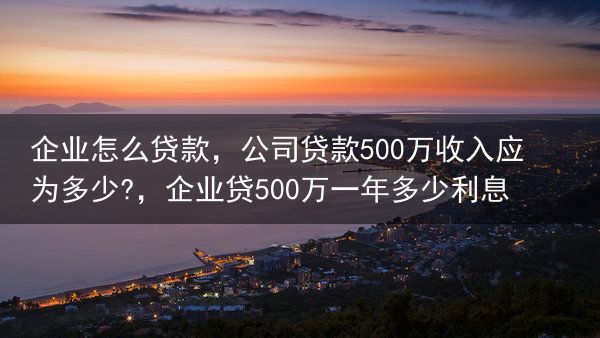 企业怎么贷款