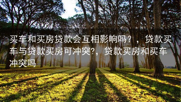 买车和买房贷款会互相影响吗？，贷款买车与贷款买房可冲突?，贷款买房和买车冲突吗