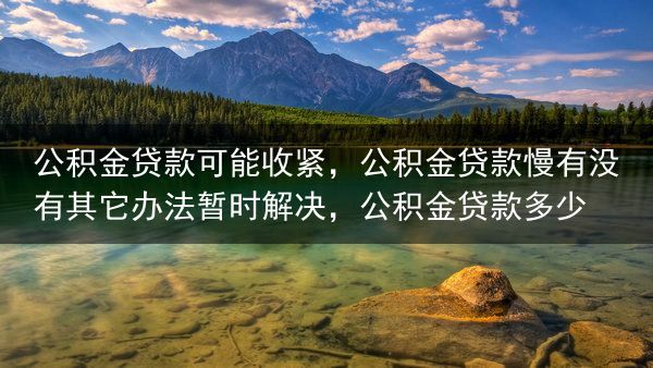 公积金贷款可能收紧，公积金贷款慢有没有其它办法暂时解决，公积金贷款多少