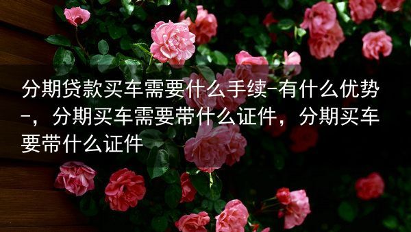 分期贷款买车需要什么手续?有什么优势?