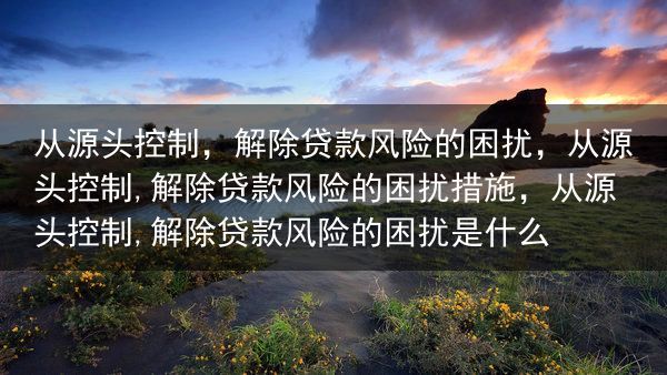 从源头控制，解除贷款风险的困扰，从源头控制,解除贷款风险的困扰措施，从源头控制,解除贷款风险的困扰是···