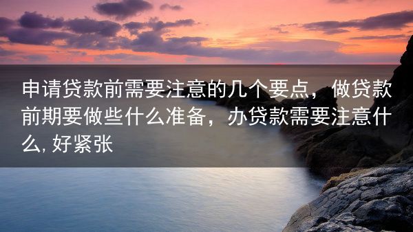 申请贷款前需要注意的几个要点，做贷款前期要做些什么准备，办贷款需要注意什么,好紧张