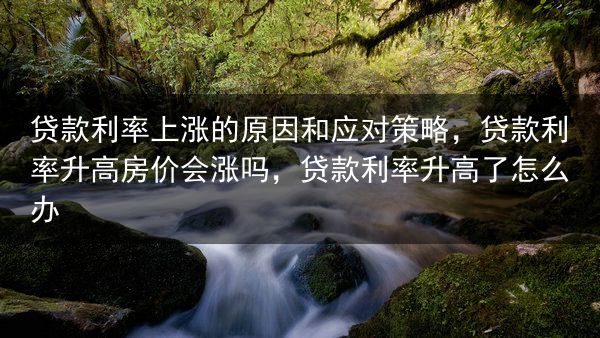 贷款利率上涨的原因和应对策略，贷款利率升高房价会涨吗，贷款利率升高了怎么办