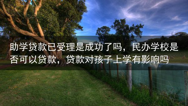 助学贷款已受理是成功了吗，民办学校是否可以贷款，贷款对孩子上学有影响吗