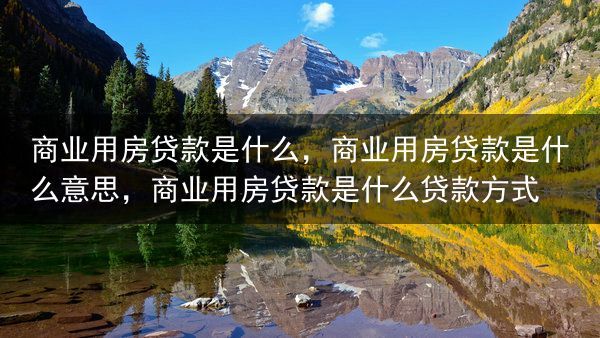 商业用房贷款是什么，商业用房贷款是什么意思，商业用房贷款是什么贷款方式