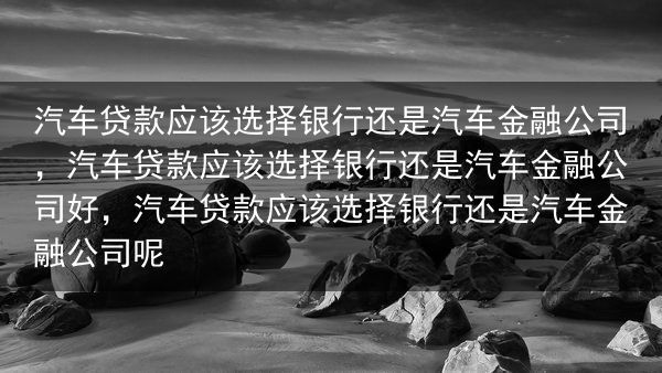 汽车贷款应该选择银行还是汽车金融公司，汽车贷款应该选择银行还是汽车金融公司好，汽车贷款应该选择银行还···