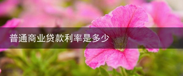 普通商业贷款利率是多少