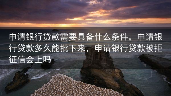 申请银行贷款需要具备什么条件，申请银行贷款多久能批下来，申请银行贷款被拒征信会上吗