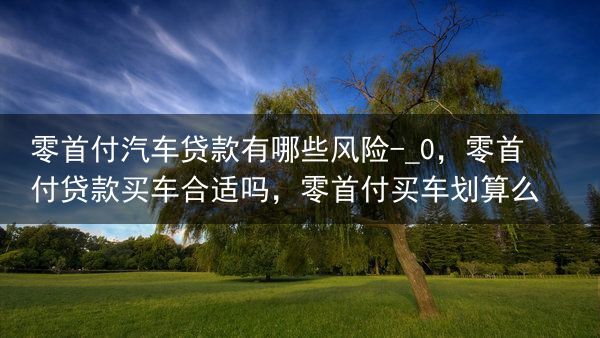 零首付汽车贷款有哪些风险-_0，零首付贷款买车合适吗，零首付买车划算么