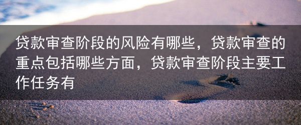 贷款审查阶段的风险有哪些，贷款审查的重点包括哪些方面，贷款审查阶段主要工作任务有