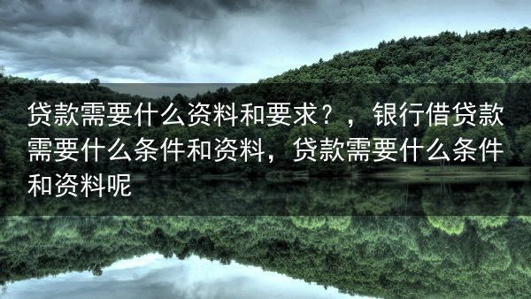 贷款需要什么资料和要求？，银行借贷款需要什么条件和资料，贷款需要什么条件和资料呢