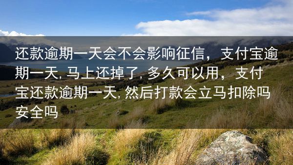 还款逾期一天会不会影响征信，支付宝逾期一天,马上还掉了,多久可以用，支付宝还款逾期一天,然后打款会立···