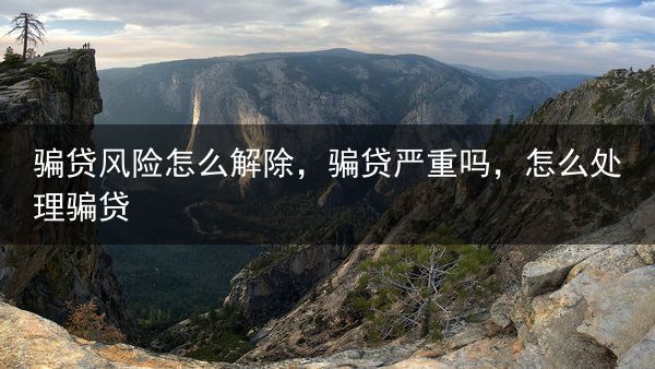 骗贷风险怎么解除，骗贷严重吗，怎么处理骗贷